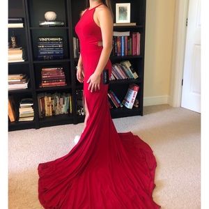 Sherri Hill Red Halter Dress
